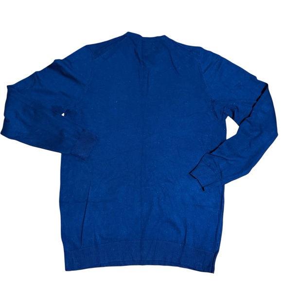 Zara| Men's V-Neck Slim Fit Long Sleeve Knit Sweater in Rich Blue- Size S - Picture 2 of 7